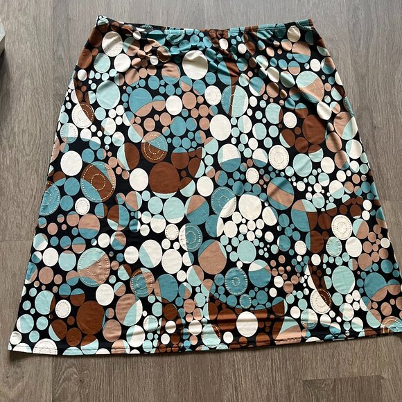 Kim & Co. Circular Multi-Colour Pattern Midi Skirt - Picture 2 of 12